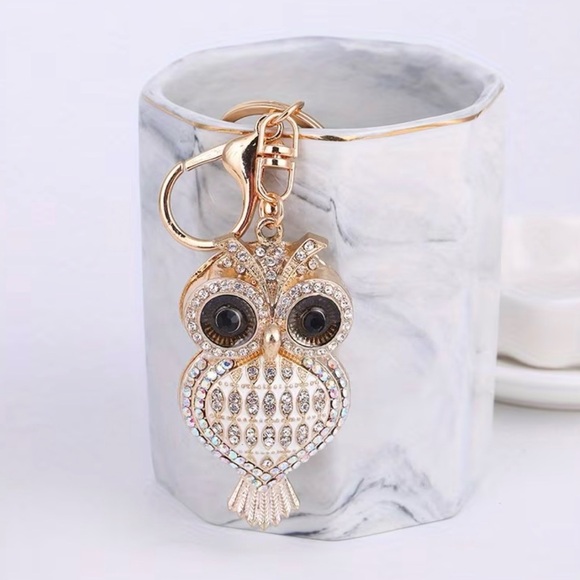 Accessories - New rhinestone owl keychain charm